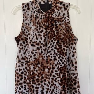 Worthington Animal Print Top Blouse L